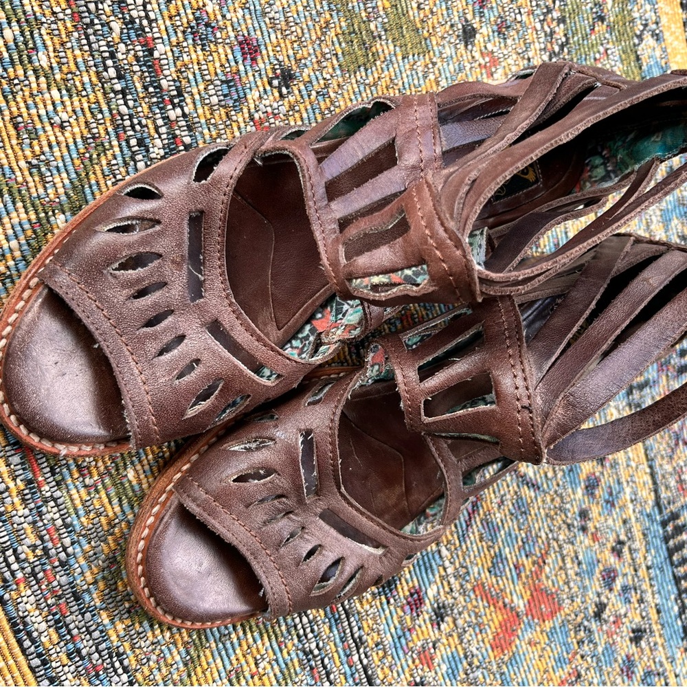 🍀Freebird Ponce Dark Brown Leather Sandals